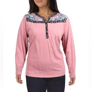 NWT Style & Co. Pink Henley Top Size XXL 2X